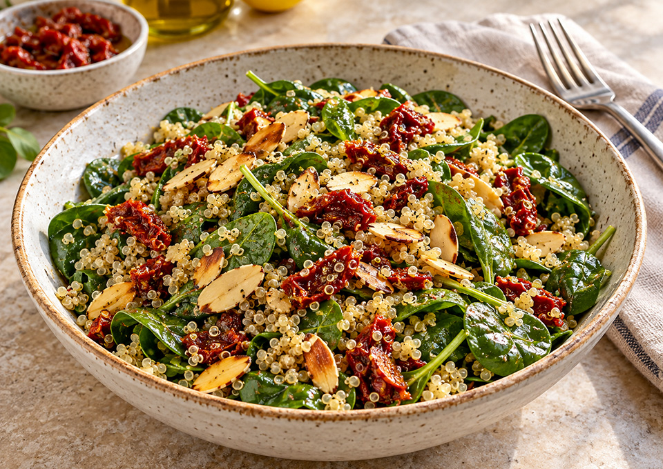 Z Spinach, Quinoa & Sun-Dried Tomato Salad