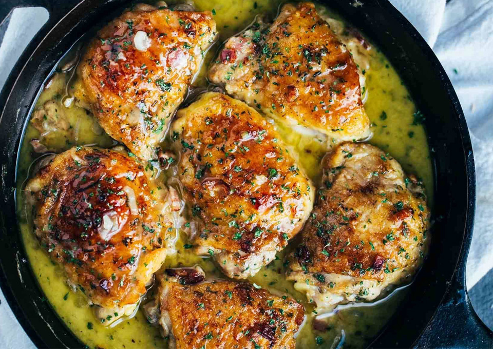 Skillet Chicken with Bacon