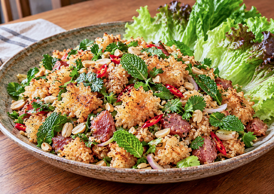 Z Nam Khao (Crispy Rice Salad)