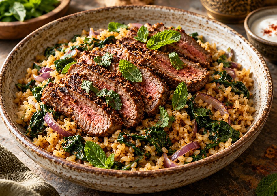 Z Spiced Lamb and Bulgur Pilaf