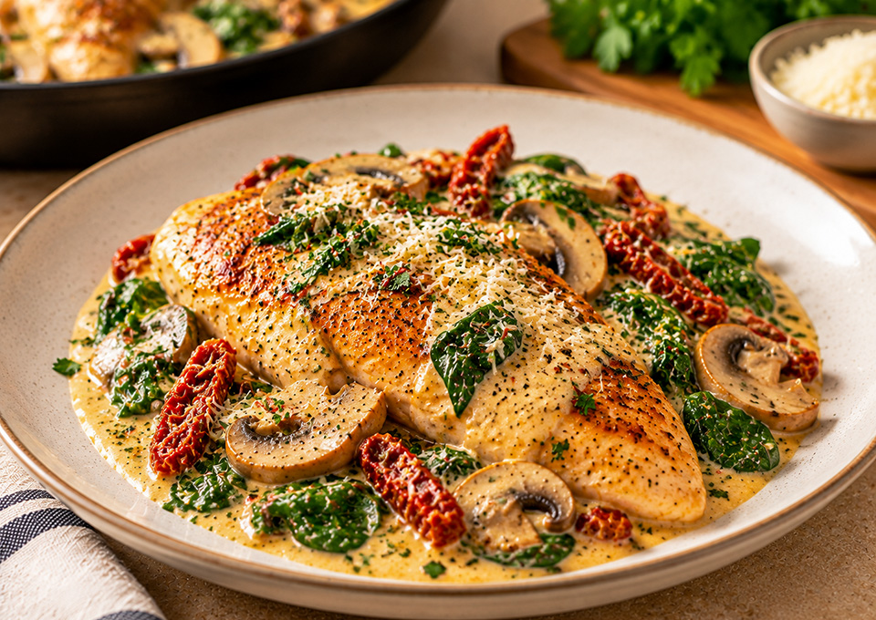 Z Aromatic Tuscan Chicken Skillet