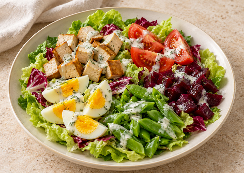 Z Composed Salad with Pickled Beets & Smoked Tofu