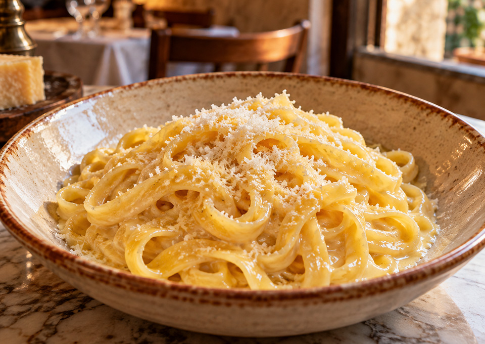 Z Fettuccine Alfredo (Traditional Roman Style)