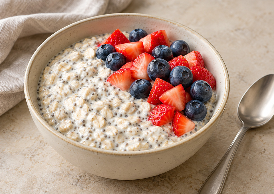Z Greek Yogurt Overnight Oats with Berries & Chia_