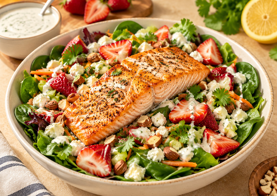 Z Salmon Salad with Greek Yogurt Dressing