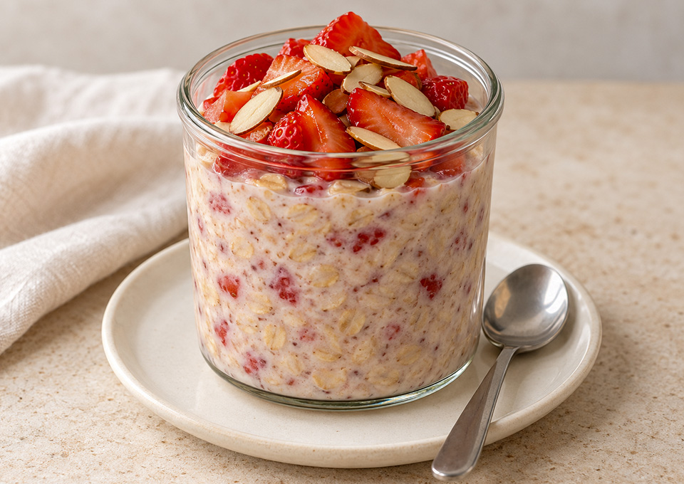 Z Strawberry Protein Overnight Oats